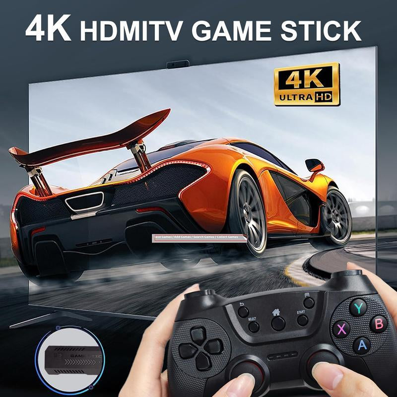 【Upgraded Version 40000+ Retro Game】X2 PRO Retro Game Stick, Pre-Loaded with 40,000+ Classic Games, 40+ Simulators, 4K HDMI HD Output, Dual 2.4G Wireless Controllers, Plug & Play Adapter Cable Console Gamepad